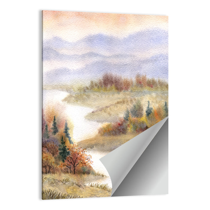 Autumn River Landscape Wall Art as a poster print