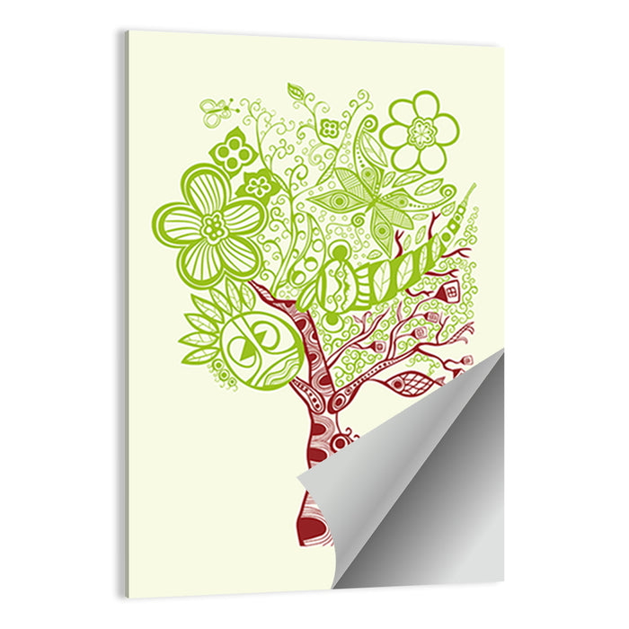 Surreal Tree with Sun Face Wall Art as a poster print
