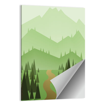 Green Hills Illustration Wall Art