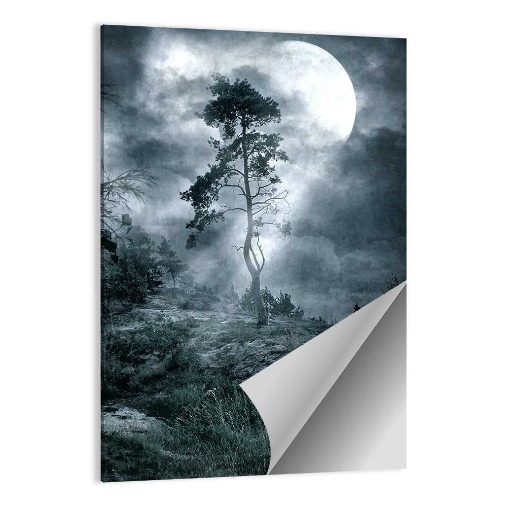 Gothic Moonlit Tree Wall Art