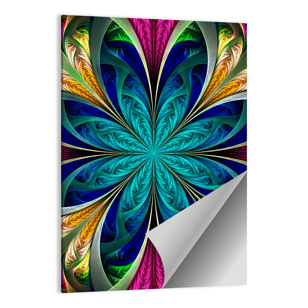 Kaleidoscope Fractal Blossom Wall Art