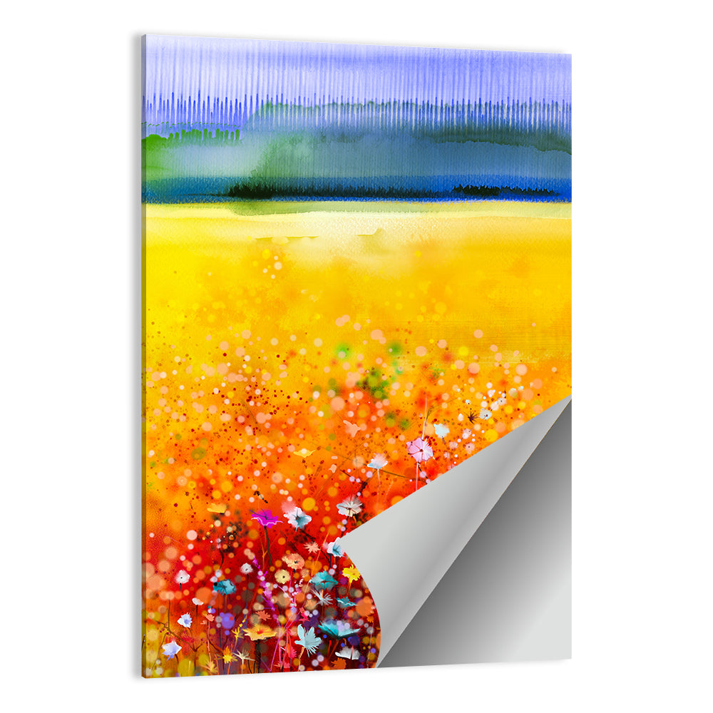 Cosmos Meadow Watercolor Wall Art