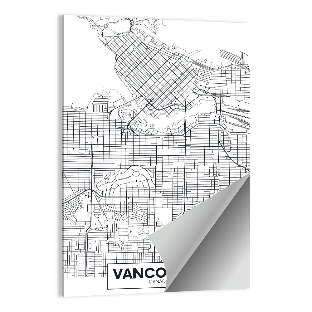 Vancouver City Map Wall Art