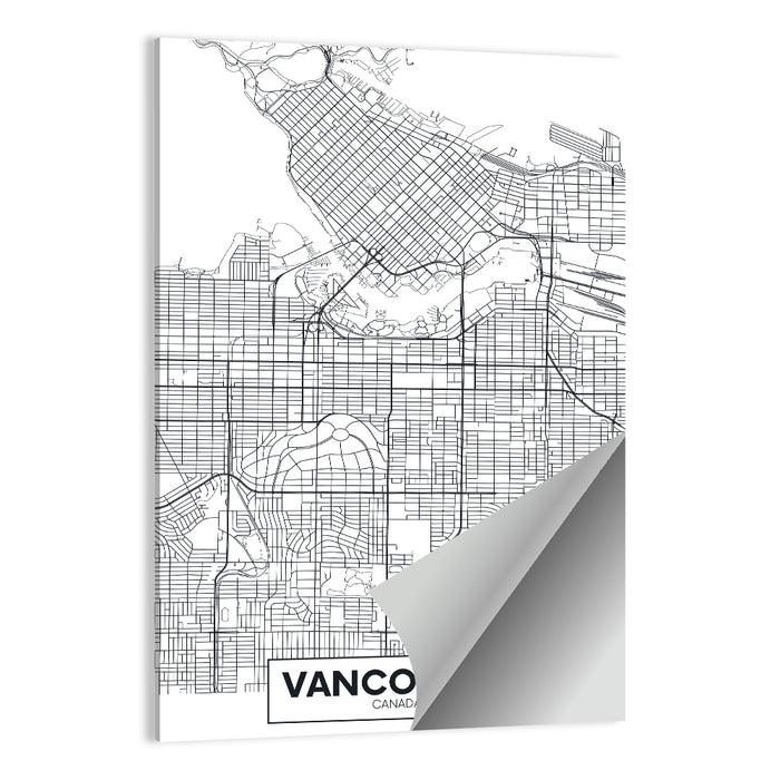 Vancouver City Map Wall Art as a poster print
