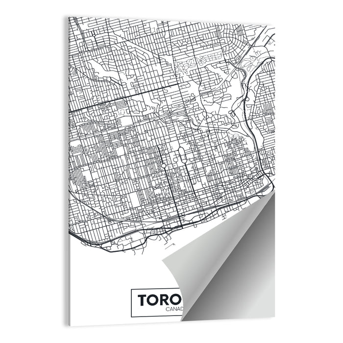 Toronto Street Grid Map Wall Art as a poster print