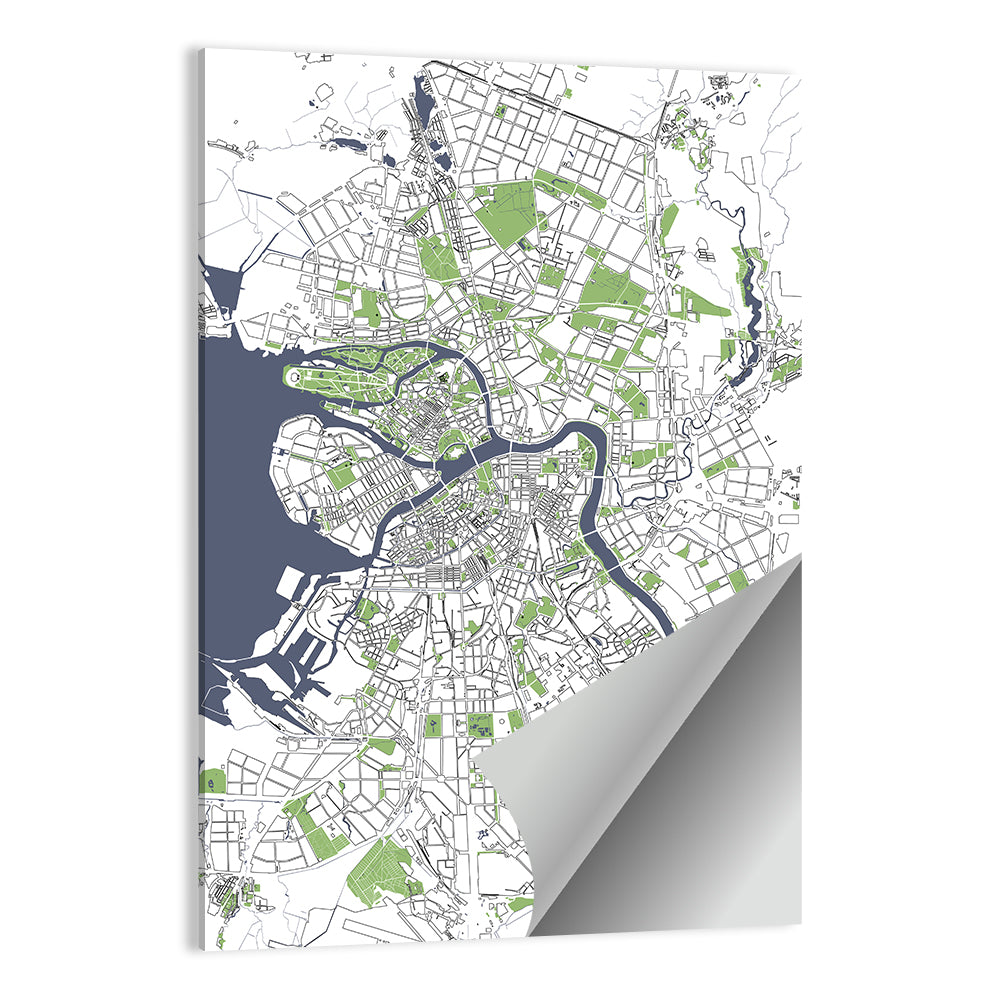 Minimalist Saint Petersburg Map Wall Art