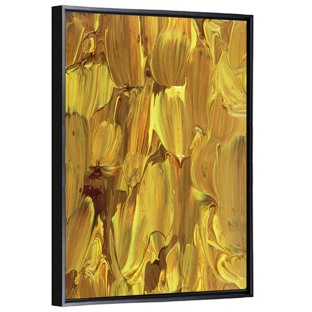 Golden Impasto Oil Study Wall Art