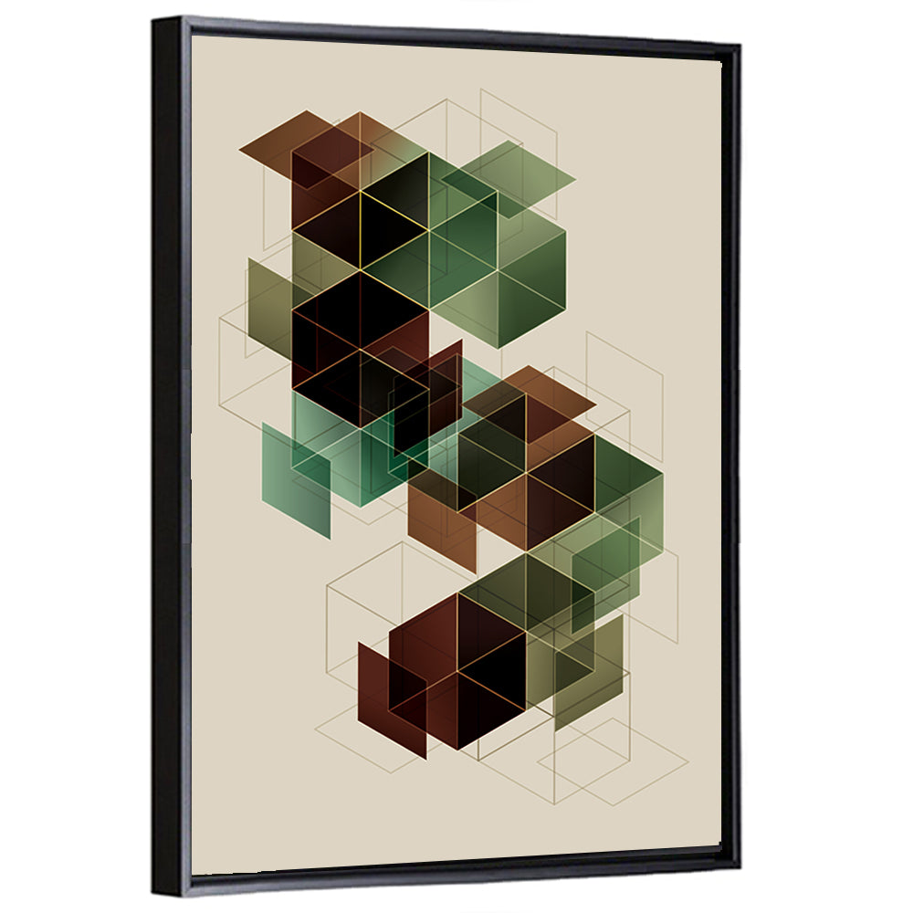 Floating Translucent Cubes Wall Art