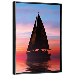 Sailing At Sunset On The Ocean Wall Art