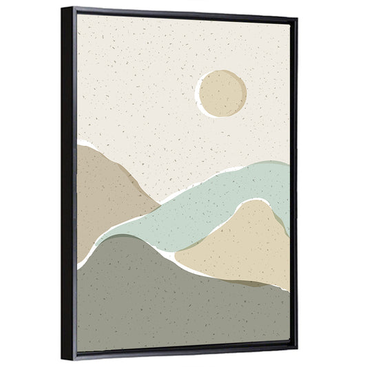 Layered Mountains and Sun Wall Art