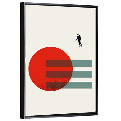 Minimalist Astronaut and Red Planet Wall Art