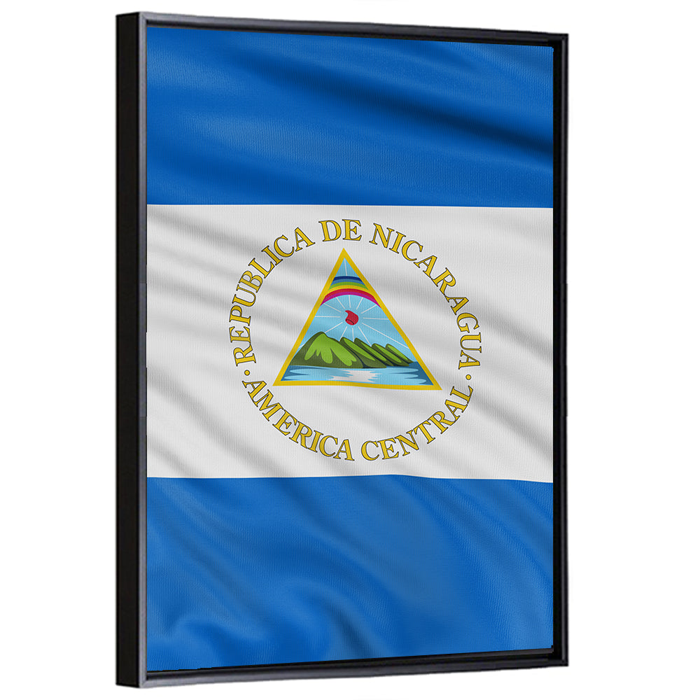 Nicaraguan Flag with Emblem Wall Art