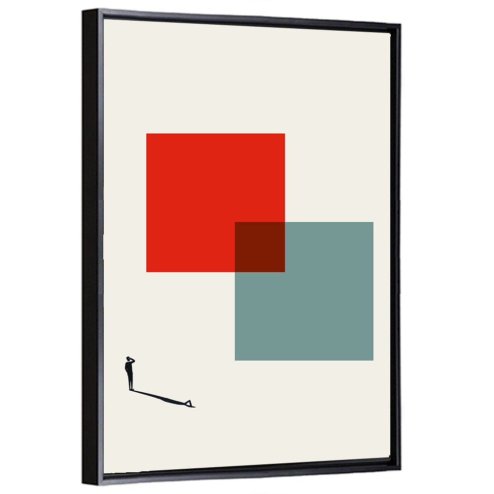 Silhouette with Overlapping Squares Wall Art
