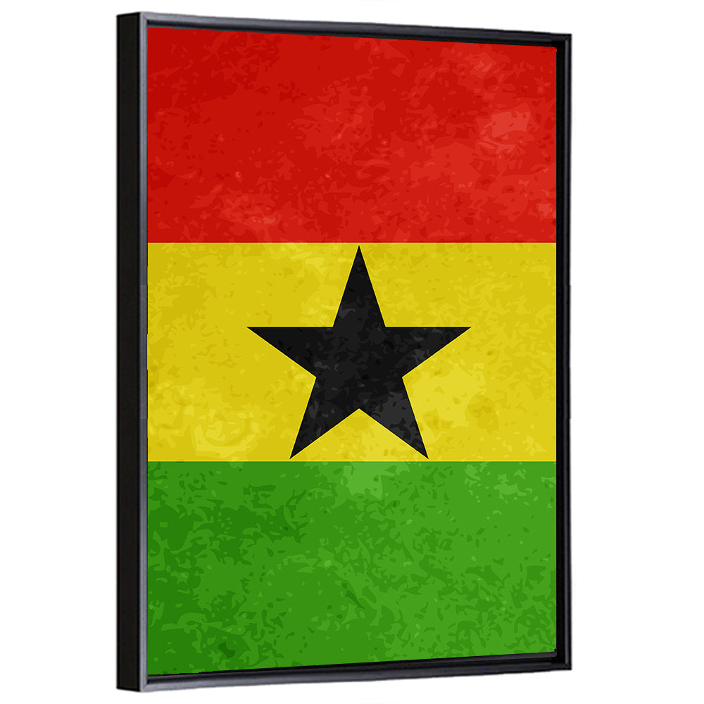 Ghana Flag with Centered Black Star Wall Art