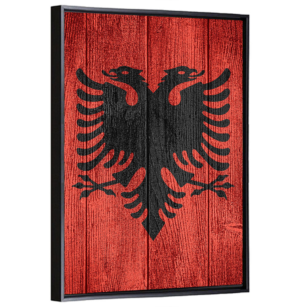 Albanian Flag Emblem Wall Art