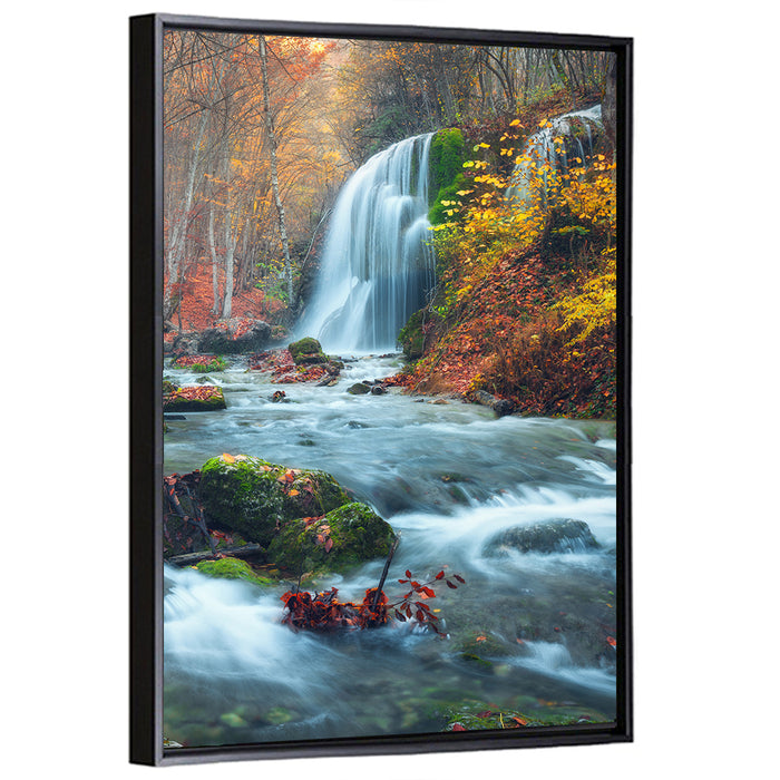 Autumn Silver Stream, Crimea Wall Art as a framed canvas