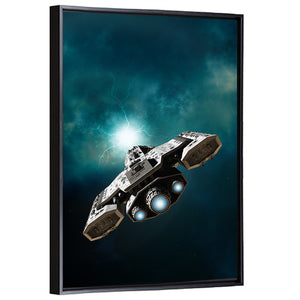 Spaceship In Deep Space Wall Art