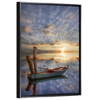 Lonely Boat at Sunset Wall Art