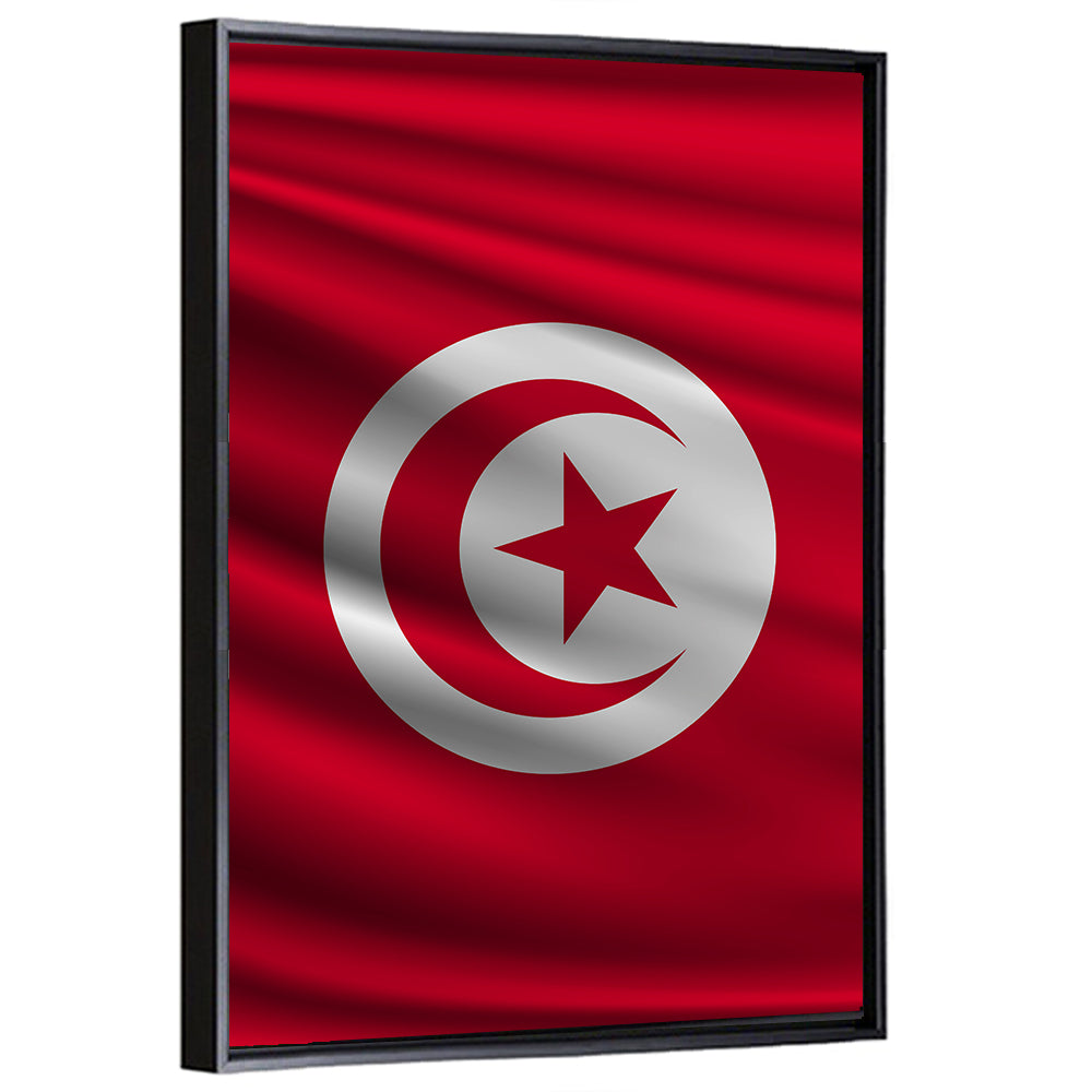 Tunisia Flag with Crescent and Star Wall Art