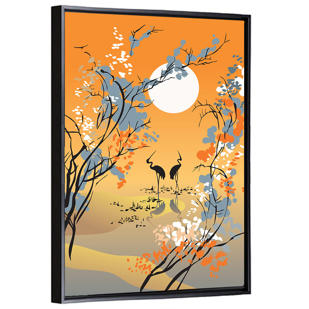 Four Seasons Moon Illustration Wall Art