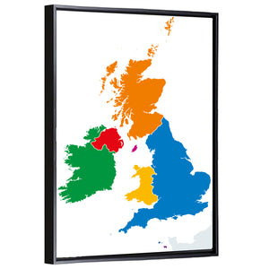 British Isles Countries Map Wall Art
