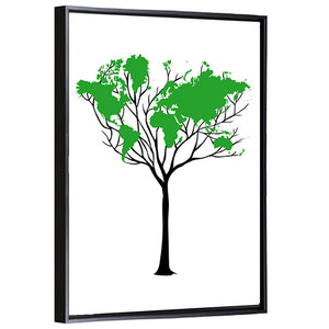 World Map Tree Wall Art