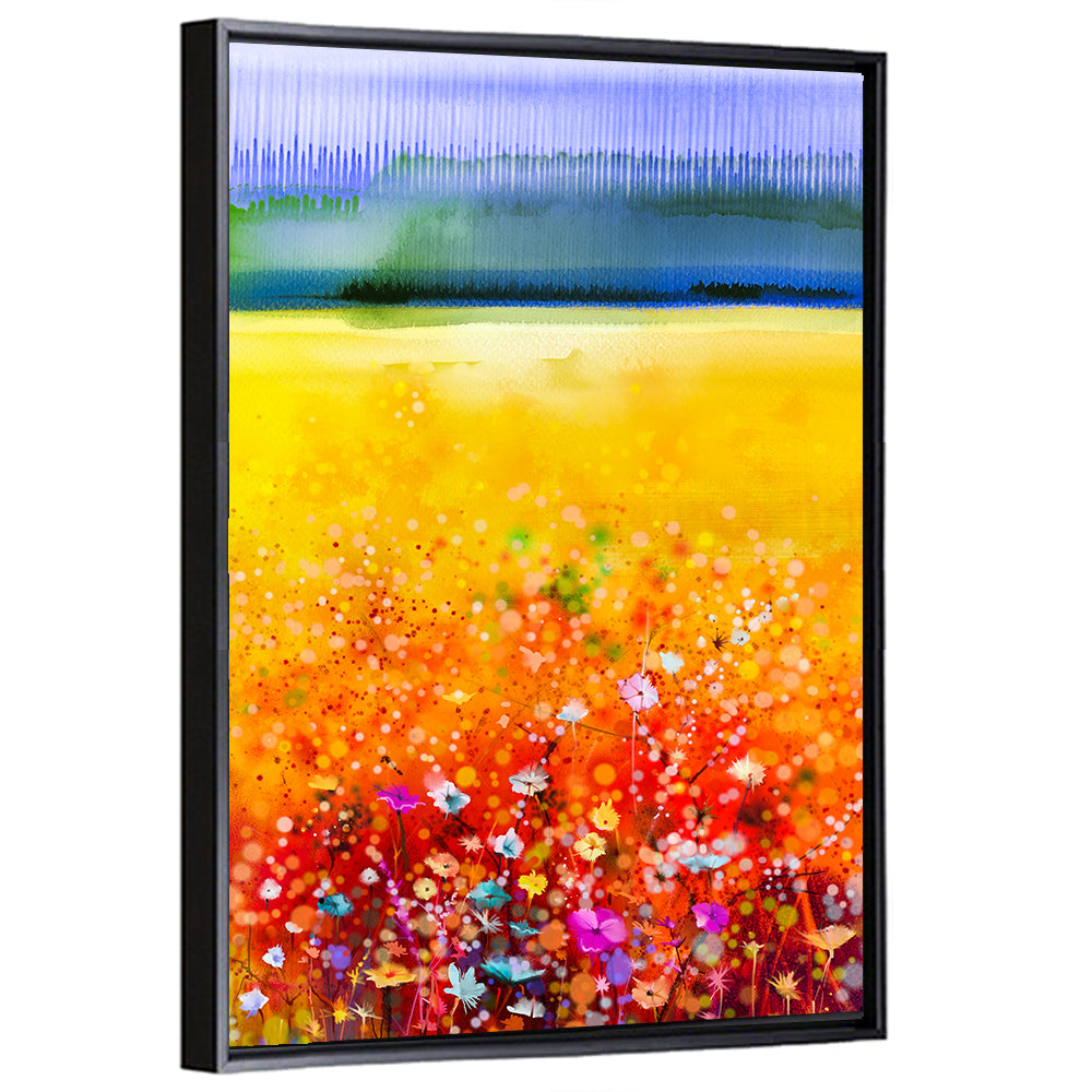 Cosmos Meadow Watercolor Wall Art