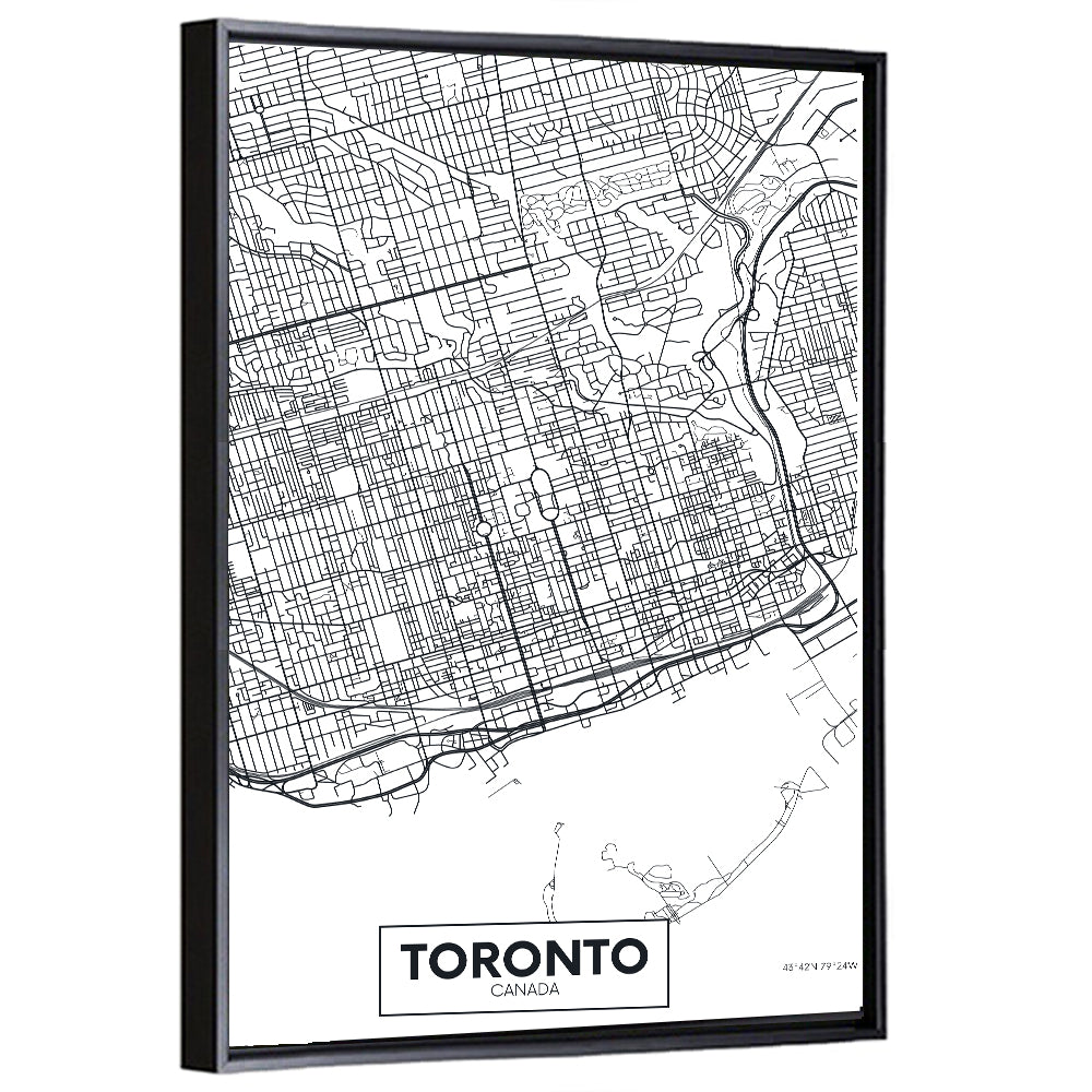 Toronto Street Grid Map Wall Art