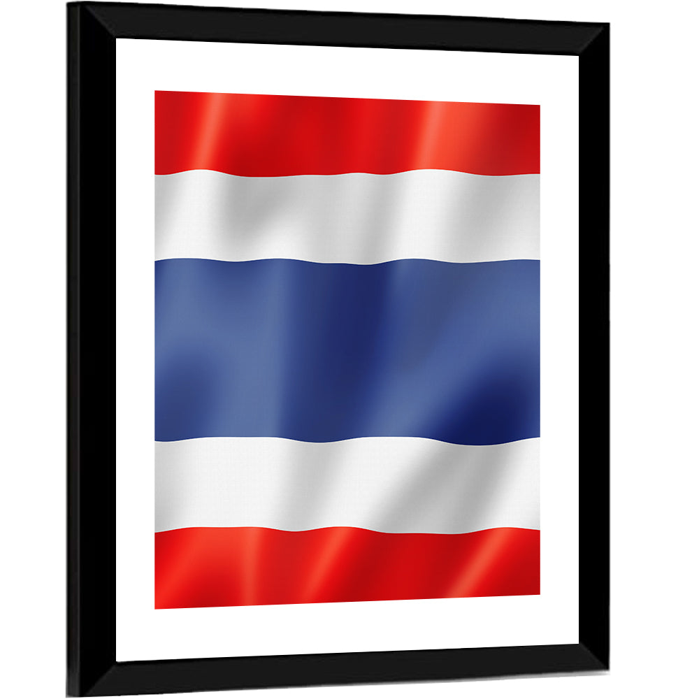Thai Flag with Waving Stripes Wall Art