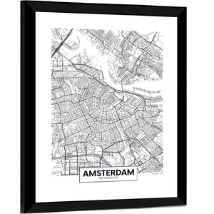 Amsterdam City Map Wall Art