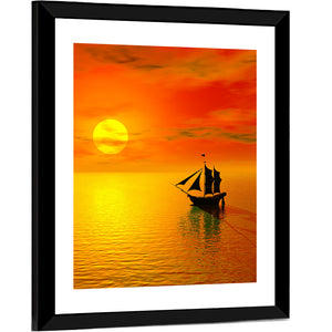 Old Boats Silhouette Wall Art