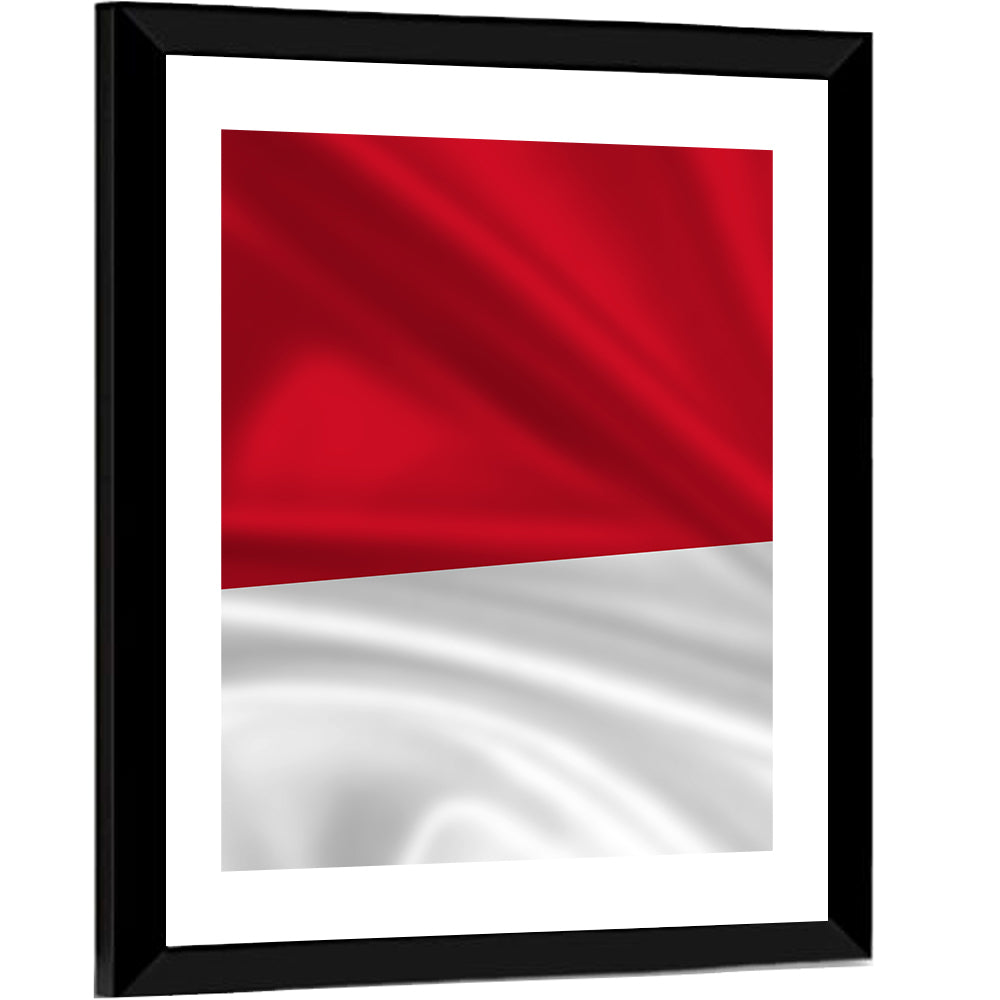 Indonesia Monaco Waving Flag Wall Art