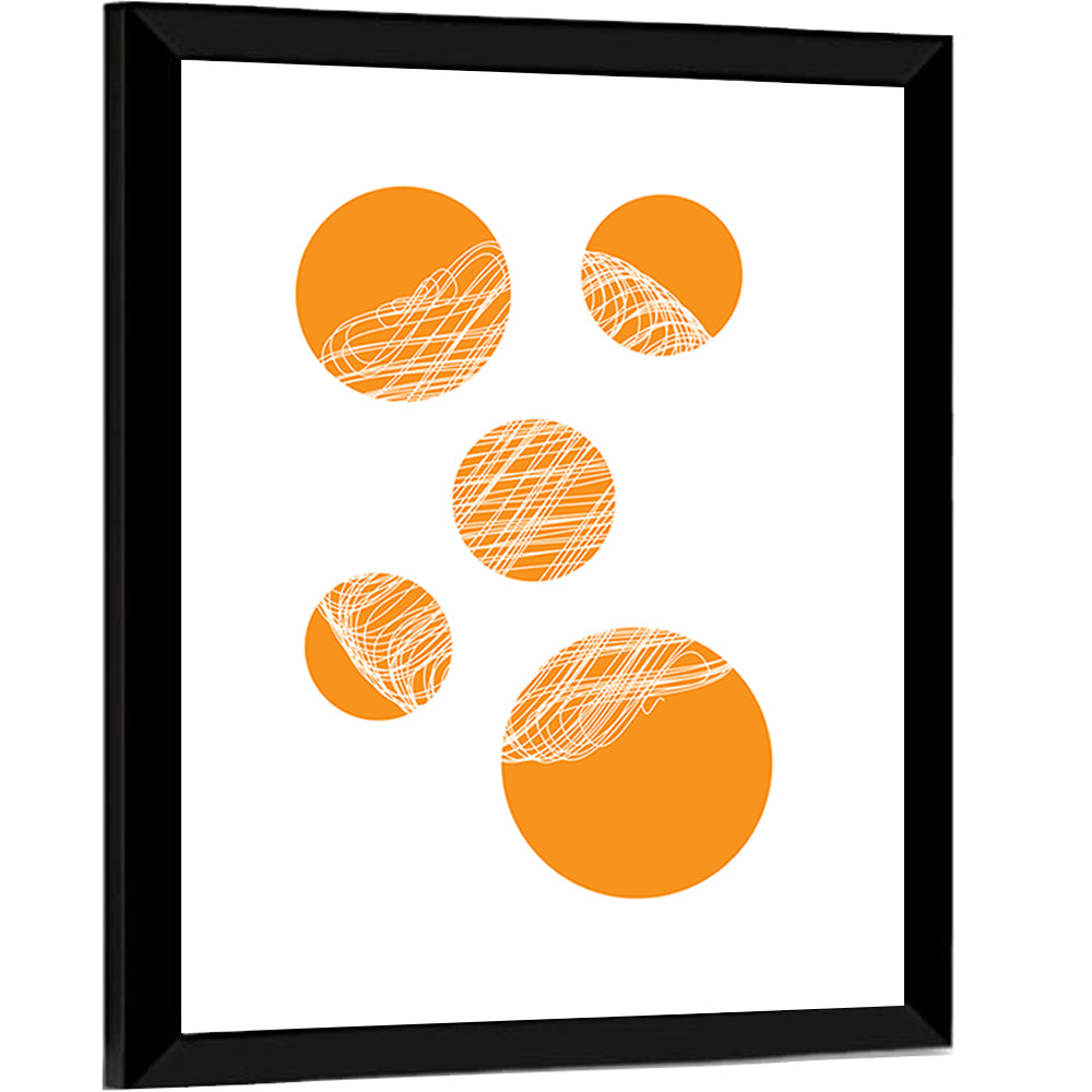 Asymmetrical Orange Circles Wall Art