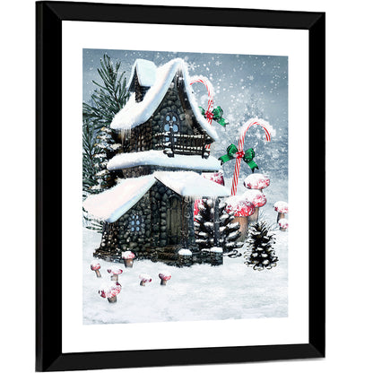 Winter Fairy Cottage Wall Art