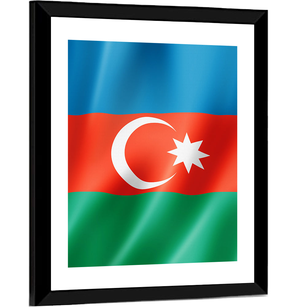 Azerbaijan Flag Wall Art