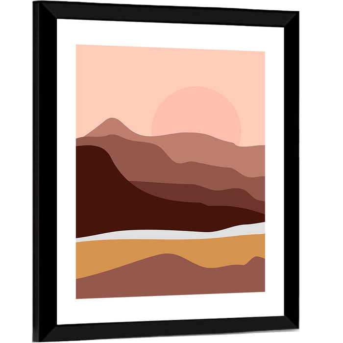 Layered Desert Mountains at Dusk Wall Art as a framed print