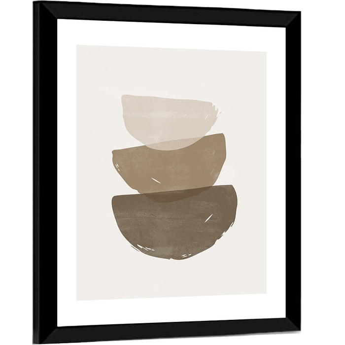 Sun and Moon Stacked Shapes Wall Art as a framed print