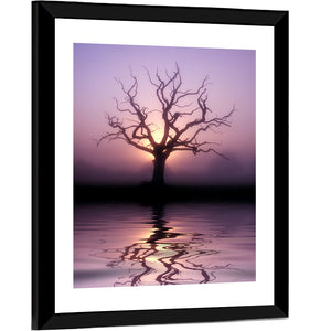 Tree At Dawn Wall Art