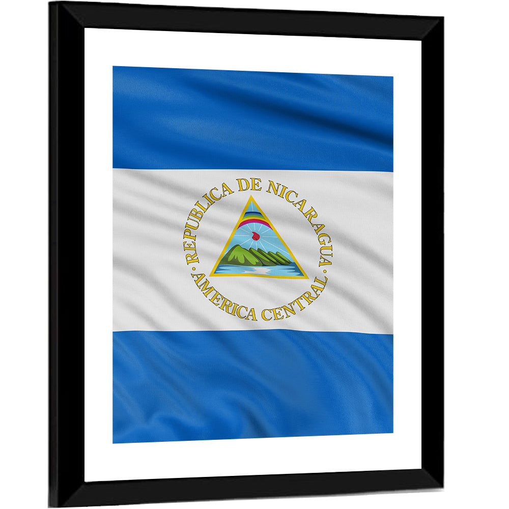 Nicaraguan Flag with Emblem Wall Art