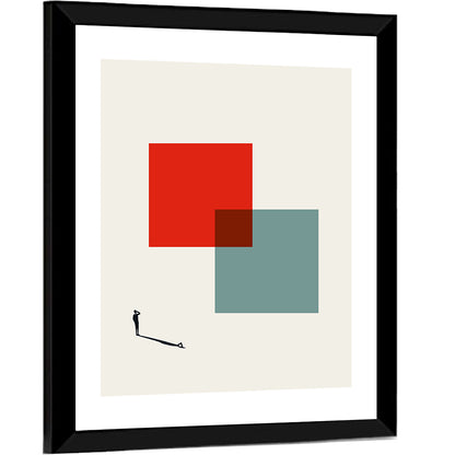 Silhouette with Overlapping Squares Wall Art