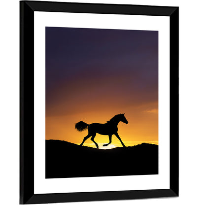 Running Horse Silhouette Wall Art