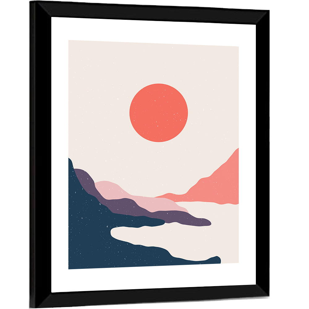 Boho Sunrise Over Mountains Wall Art
