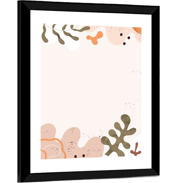 Layered Botanical Frame Composition Wall Art as a framed print