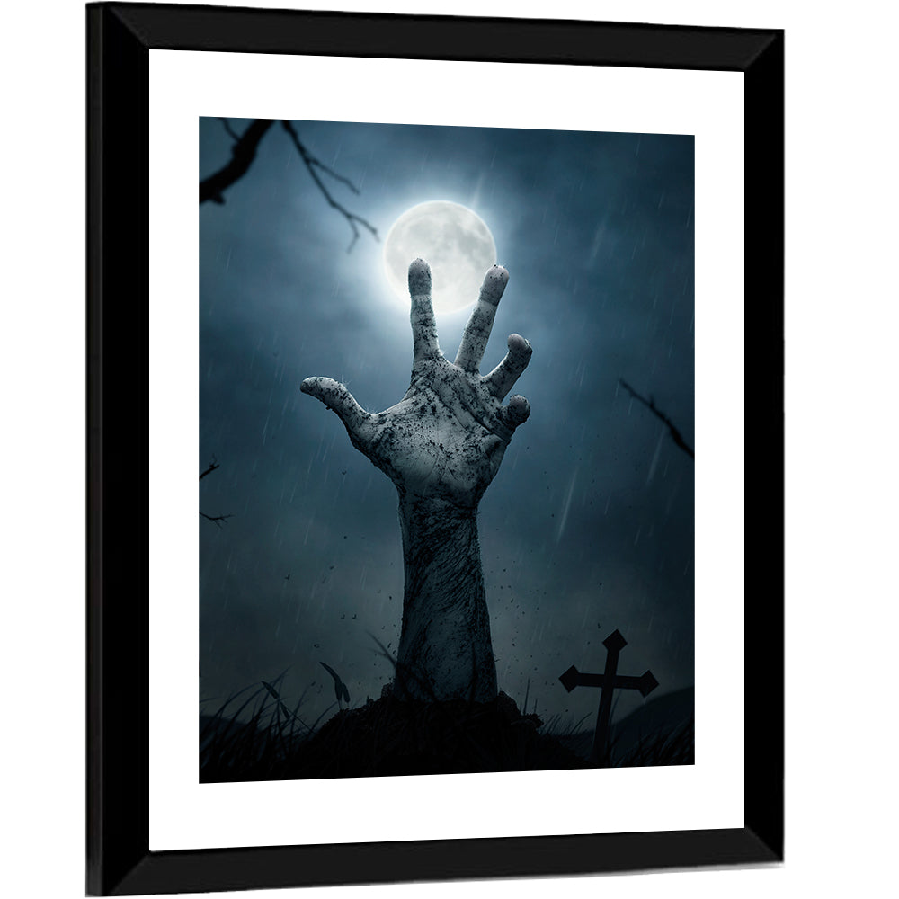 Zombie Rising Hand Wall Art