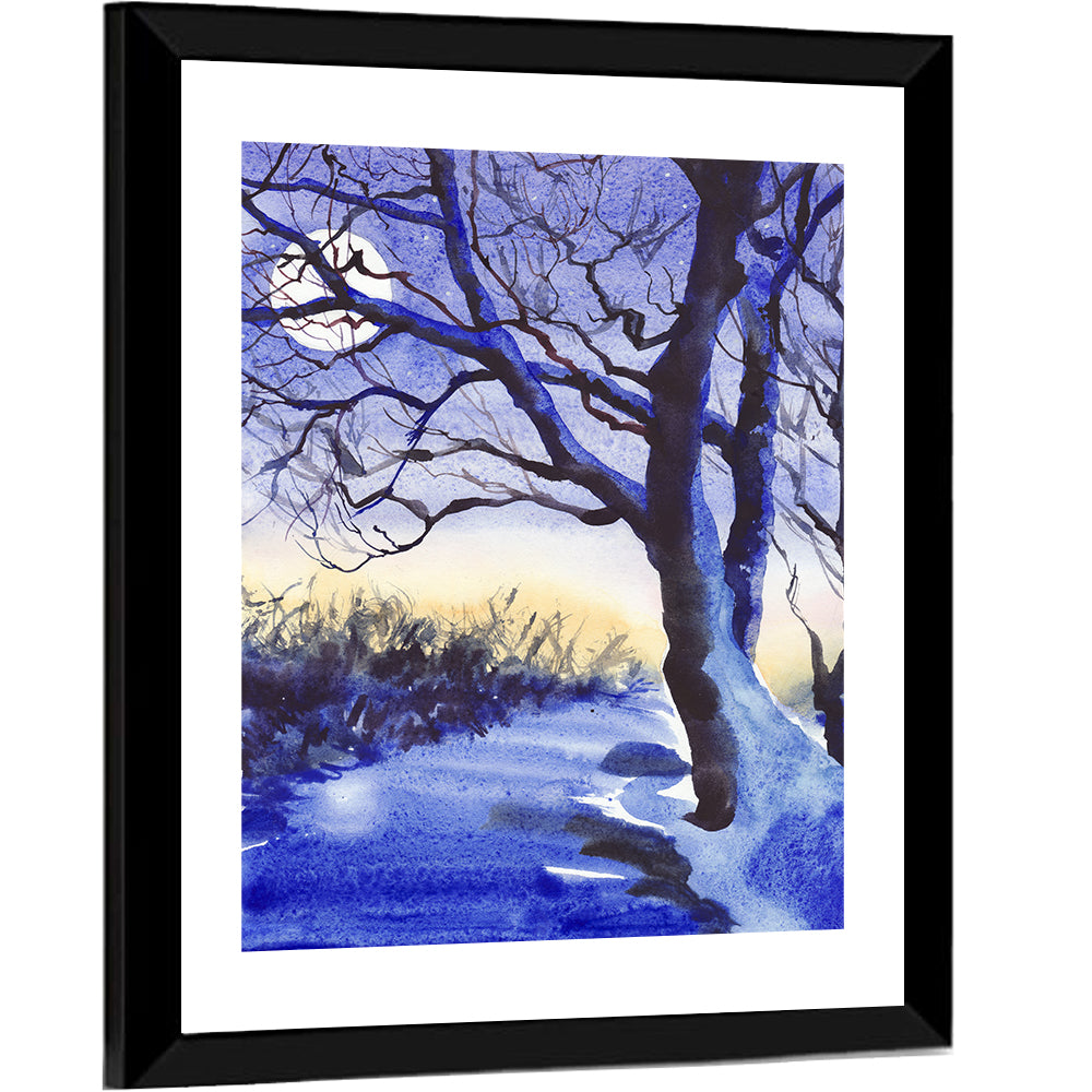 Winter Moonlit Field Wall Art
