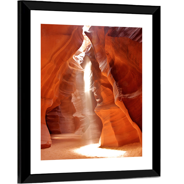 Upper Antelope Canyon Light Beam Wall Art as a framed print