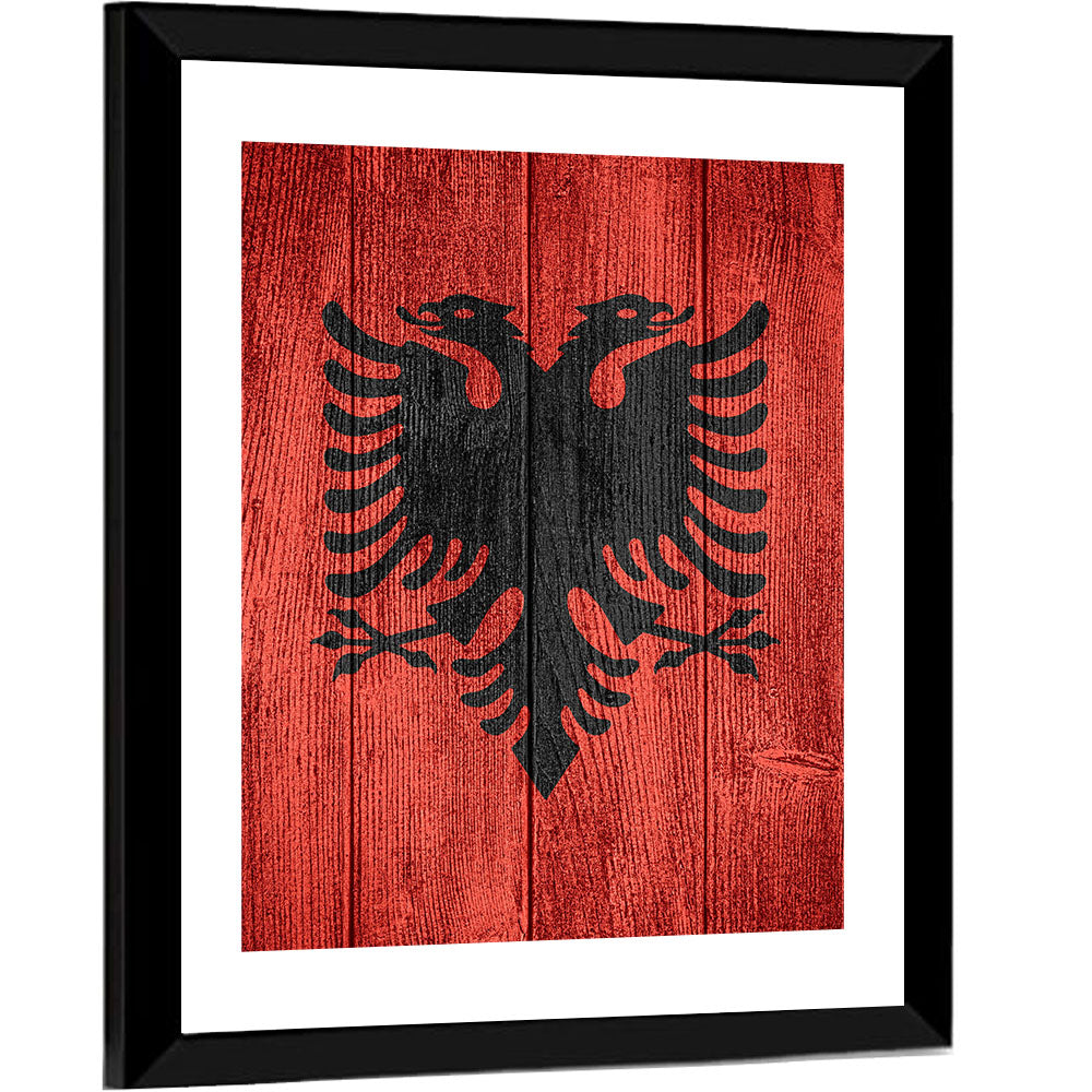 Albanian Flag Emblem Wall Art