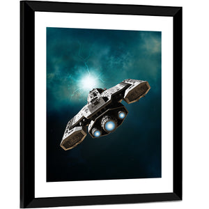 Spaceship In Deep Space Wall Art