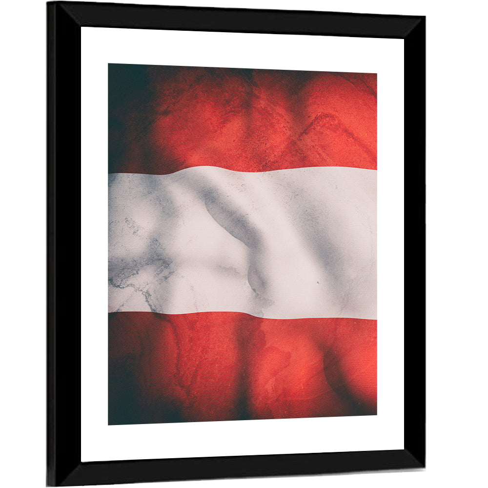 Waving Austria Flag Wall Art