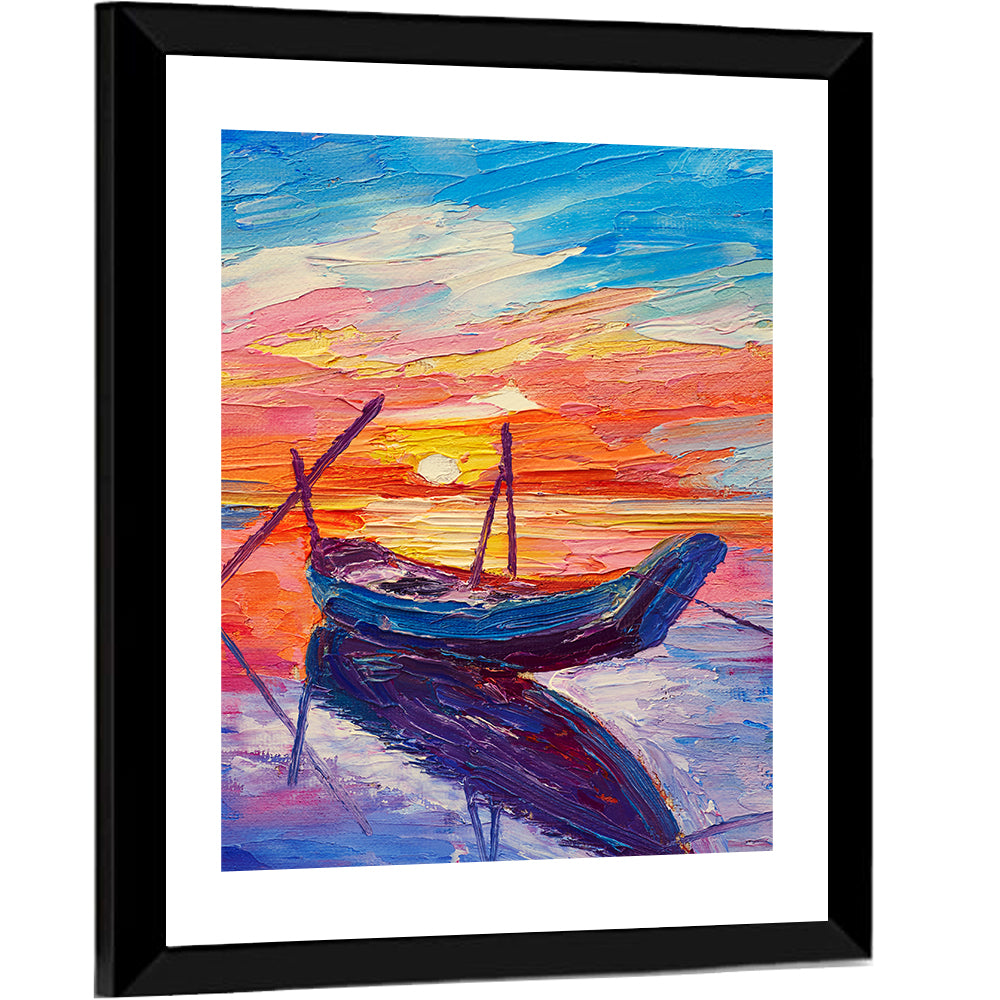Fishing Boats at Sunset Wall Art